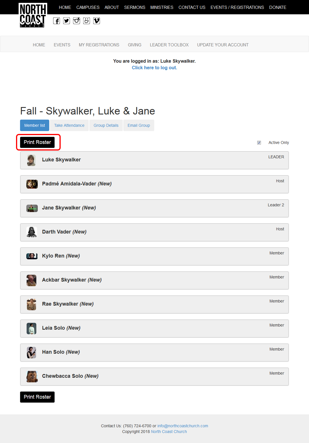How to View Your Roster – Life Groups – A Ministry of North Coast Church